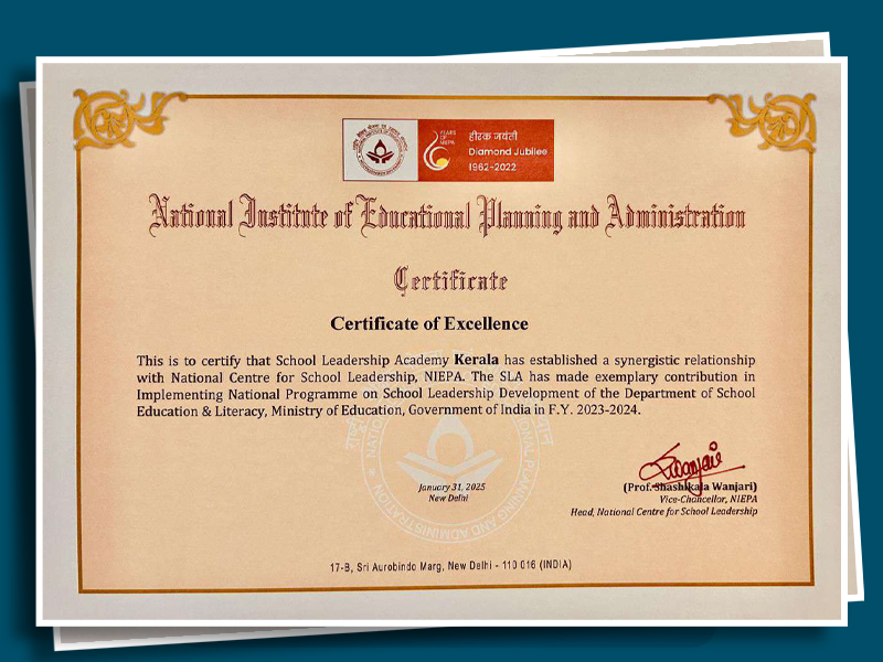 School Leadership Academy-Kerala wins National Excellence Award